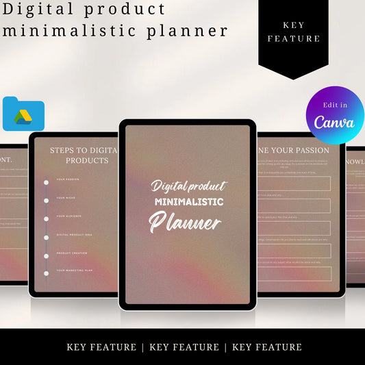 Digital product minimalistic planner