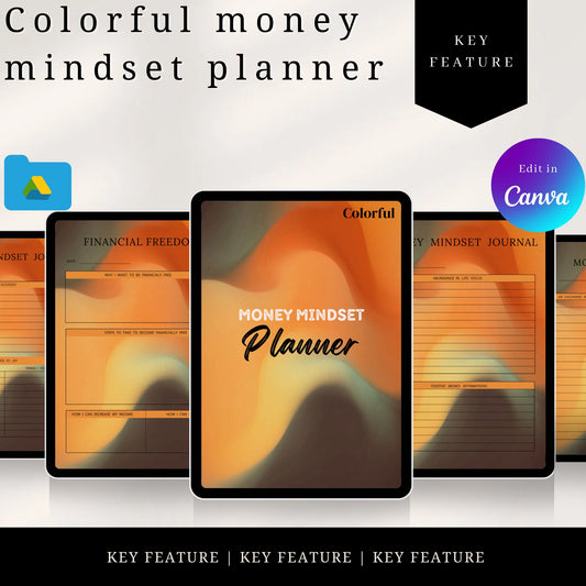 Colorful money mindset planner