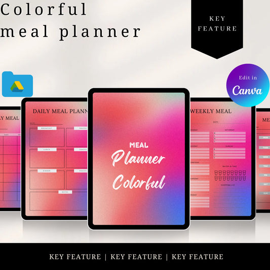 Colorful meal planner