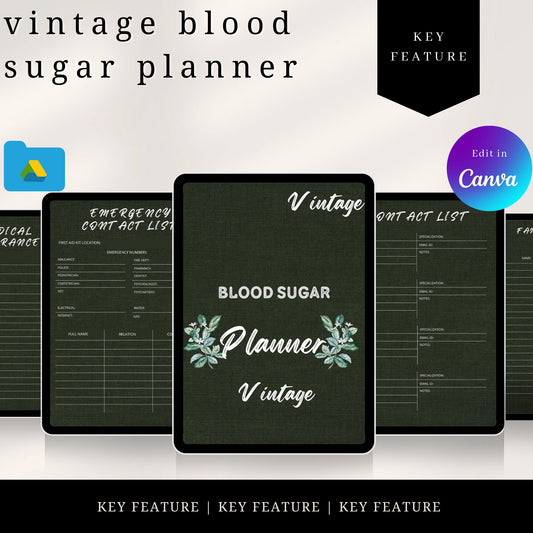 Blood sugar vintage planner