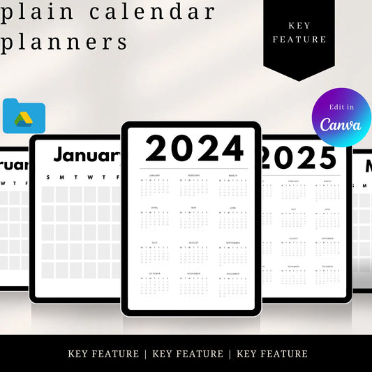 Plain calendar planners
