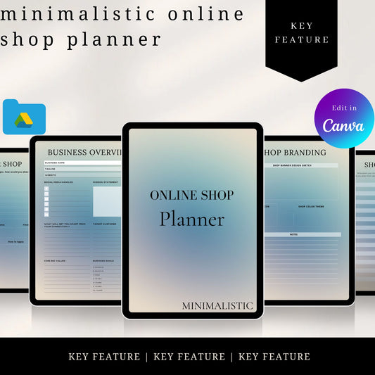 Online shop minimalistic planner