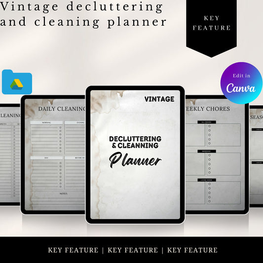 Decluttering and cleaning vintage planner